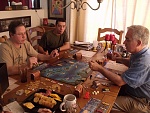 Tom, Colin, Mike and I get in a game of Merchants and Marauders!