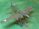 F-Toys pre-painted B17G (Flying Fortress) (4). I replaced all the guns & arieals with brass rod, and inserted a  brass rod into the base so it can...