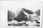 Destroyed observation balloon that apparently either burst and fell onto the wench, or burst as it was being pulled down.  No identifying data.