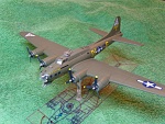 F-Toys pre-painted B17G (Flying Fortress) (1). I replaced all the guns & arieals with brass rod, and inserted a  brass rod into the base so it can...