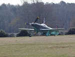 Yak-3 warming up and doing checks.