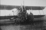 A 96th Aero Squadron crew pose with their Breguet 14B-2 bomber in France, 1918. (2BW Historian)