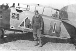 Arthur B. Alexander, A 96th Aero Squadron pilot poses with a Breguet 14B-2 bomber in France, 1918. (8AF Museum)