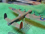 F-Toys pre-painted Avro Lancaster Mk I (2). I replaced all the gun with brass rod and inserted a  brass rod into the base so it can sit on flight...