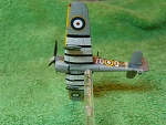 F-Toys pre-painted Hawker Typhoon Mk Ia (1). Didn't have to do too much to this mini. Replaced the aerial with brass rod and inserted a brass rod...