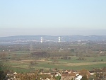 Thornbury looking to the suspension briges into Wales