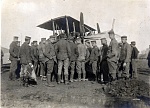 "Ein abgeschossenes Franzsisches Kampf = Flugzeug Feldzug 1917" 
 
Note on reverse (below). 
 
German infantryman milling around a twin-engined...