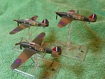 Sweet Hawker Hurricanes Mk I (3). Scratch build minis that went together very well. Added the brass rod on the roof for the aerial and a brass rod in...