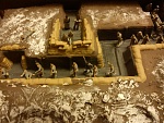 A Diorama in 1/76 scale showing a short section of the  frontline of each side and no-man's land between