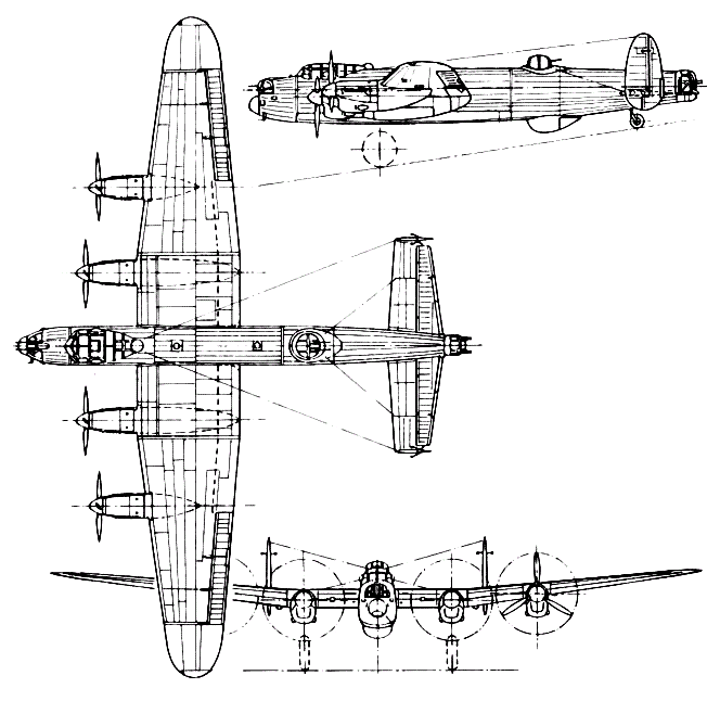 Avro Lancaster Front Elevation