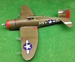 Platz 1/144 scale P-47. 61st FS, 56th FG. Assembled and painted by Kevin Hammond (Miscellaneous Miniatures, LLC).  Custom aircraft ID and serial...