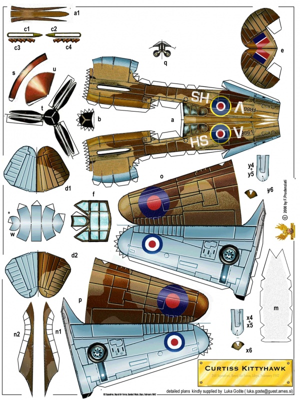 Curtis Kittyhawk Mk III
RAF 260 Squadron
Pilot Unknown HS-V

Adapted with landing gear retracted