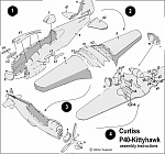 Kittyhawk Mk III 
Instructions for assembly. 
 
Note that the landing gear is modified in this version to be in the retracted position.  Some parts...