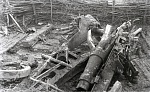 The shattered remains of a German 10cm Kanone m04 L/30, the result of a 'barrel burst' 
 
Nothing on reverse. 
 
The shattered remains of a German...