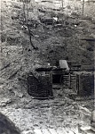 Dugout entrance 
 
Nothing on reverse. 
 
Unknown location, possibly the Argonne Sector. The entrance to a German dugout. Bad ventilation and...