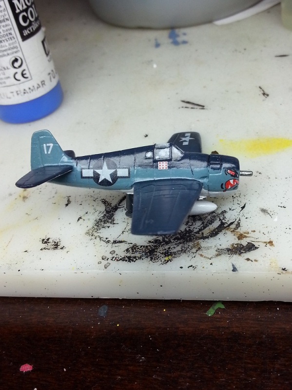 F6F Hellcat VF27. Armaments in Miniature model, 1/200 scale.  Decals from Miscellaneous Miniatures.