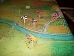 The planes swarm around the field. Two almost have a near miss but the German was flying high.