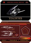Battlestar Galactica 
Cylon Heavy Raider 
Double-sided Ship Card Template created for future use, not official. 
 
Note: Stats are not official, but...