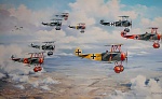 Richthofens Circus. Painting in Luftwaffe Museum