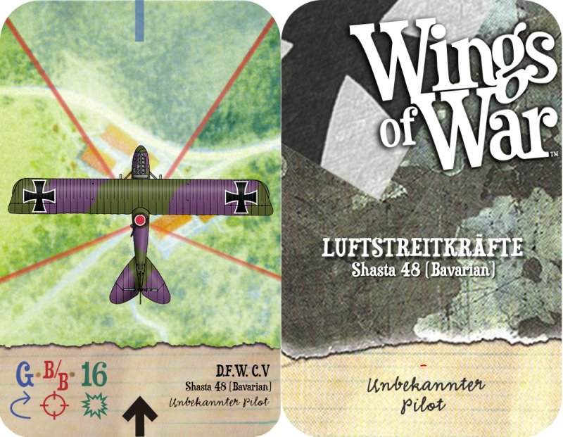 DFW C.V (Late)
LuftStrietkrafte, Shasta 48 (Bavarian)
Crew Unknown

Custom card for fictional paint scheme for Georg [Walark] - 2 Sided