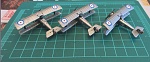 Nieuport 17s 
No. 60 Sqn, RFC 
Albert Ball (A1), Alan D. Bell-Irving (B1), and Billy Bishop (C5) 
 
Decals from Miscellaneous Minis 
 
Note, C5 is...