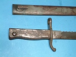 Aushifsseitengewehr ausschliesslich fr das belgische (Beute) Mausergewehr M1889 
 
A rare ersatz bayonet manufactured exclusively for captured...