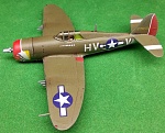 Platz 1/144 scale P-47. 61st FS, 56th FG. Assembled and painted by Kevin Hammond (Miscellaneous Miniatures, LLC).