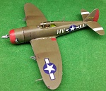 Platz 1/144 scale P-47. 61st FS, 56th FG. Assembled and painted by Kevin Hammond (Miscellaneous Miniatures, LLC).  Custom aircraft ID and serial...