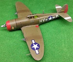 Platz 1/144 scale P-47. 61st FS, 56th FG. Assembled and painted by Kevin Hammond (Miscellaneous Miniatures, LLC).  Custom aircraft ID and serial...