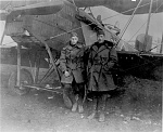 Capt D.H. Young (left) and 1st Lt. S.M. Lunt, members of the 96th Aero Squadron, with a Breguet 14B-2 in France, 1918. (8AF Museum)