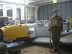 A BF109 displayed as it was photographed at the time of its crash in Sussex .     Duxford