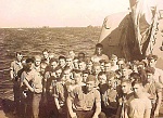 Some of the 90 survivors of the disaster fished from the heavy seas. The USS Taberer, itself badly damaged by the typhoon, stayed on station for 51...