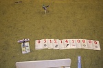 My plane after the mission.  I limped off the board before he could be shot down.  But I'd got two of the enemy!