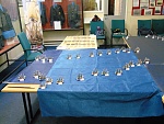 The British fleet at Trafalgar.