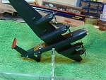 F-Toys pre-painted Avro Lancaster Mk I (4). I replaced all the gun with brass rod and inserted a  brass rod into the base so it can sit on flight...