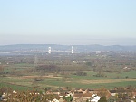 Thornbury looking to the suspension briges into Wales