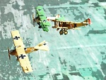 watercolor 
Tenente Fulco Ruffo di Calabria 
91a Sqadriglia is attacking Hansa-Brandenburg C.I and Albatros (OEF) D.III of Flik 2D