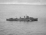 HMS Antelope (H36) underway in coastal waters