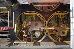 Rear shot of the inner workings behind the main engines. Engines (J2X) were removed and reused for other applications.  Fake bells are now in place.