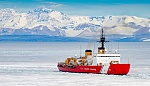 The USCG Polar Star breaking ice near McMurdo Station. View from my office window!