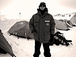 Von Scharf in winter survival school. Going for the Shackleton look.
