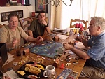 Tom, Colin, Mike and I get in a game of Merchants and Marauders!