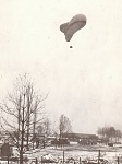 Here the image has been cropped of this French Balloon - there is no information as to a date or location.  Caquot design - interesting stripe around...