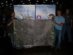 Keith and Andrzej with Andy's autographed vinyl play mat!
